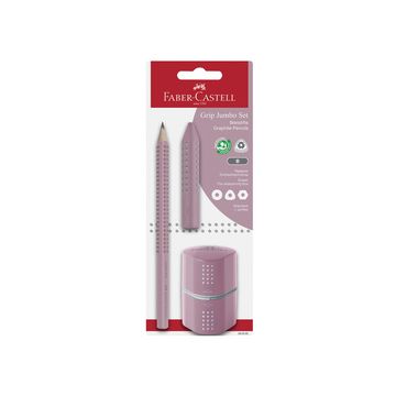 FABER-CASTELL Kit crayon de papier Jumbo GRIP, rose, blister