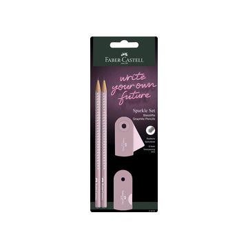 FABER-CASTELL Kit d'écriture GRIP SPARKLE, rose