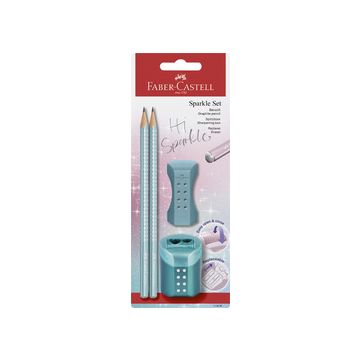 FABER-CASTELL Kit d'écriture GRIP SPARKLE, vert menthe
