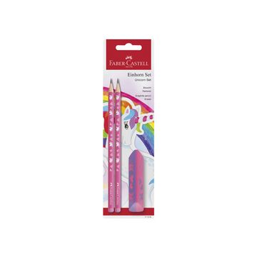 FABER-CASTELL Kit d'écriture Licorne, 3 pièces, rose