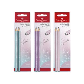 FABER-CASTELL Set de crayons graphite Jumbo GRIP SPARKLE
