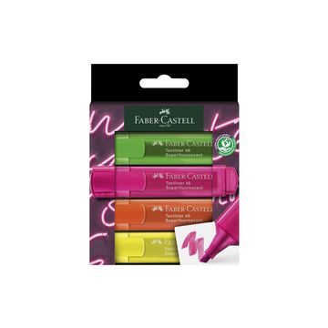 FABER-CASTELL Surligneur TEXTLINER 1546 NEON, étui de 4