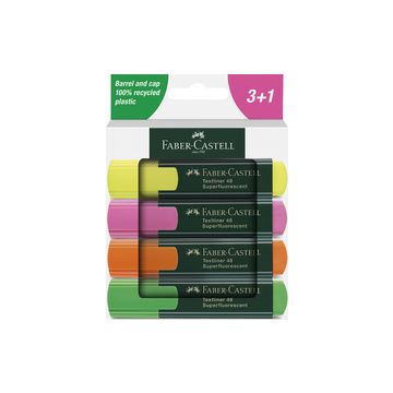 FABER-CASTELL Surligneur TEXTLINER 48, étui de 4