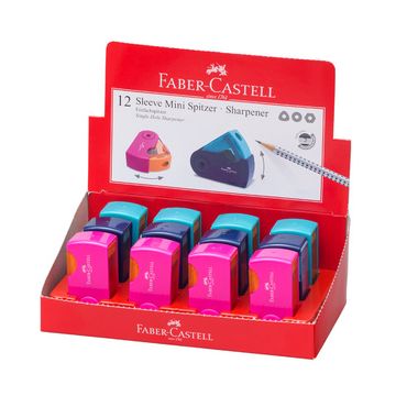 FABER-CASTELL Taille-crayon simple SLEEVE MINI, assorti x12