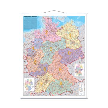 FRANKEN Postleitzahlen-Karte, laminiert, 970 x 1.370 mm