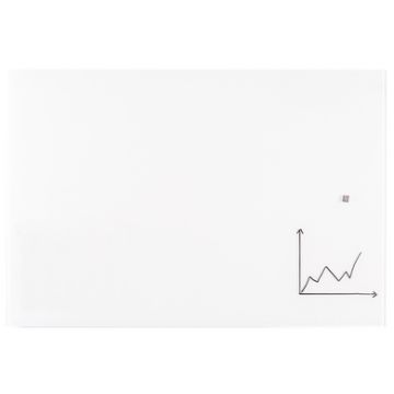 FRANKEN Tableau en verre design, 1.000 x 650 mm, blanc pur