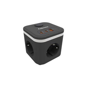 Fellowes Steckdosenwürfel Power Cube, Typ F, schwarz
