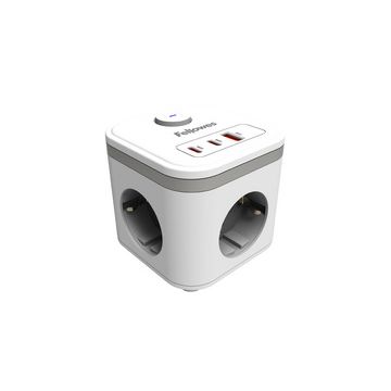 Fellowes Steckdosenwürfel Power Cube, Typ F, weiß