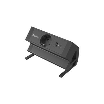 Fellowes Tisch-Steckdosenleiste Power Desk, Typ F, schwarz