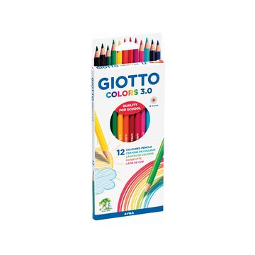 GIOTTO Crayon de couleur COLOR 3.0, étui carton de 12