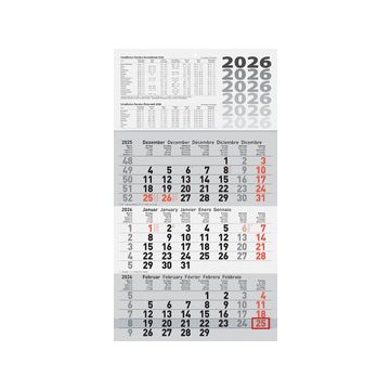 Glocken Calendrier mural "3 mois", 2026, gris