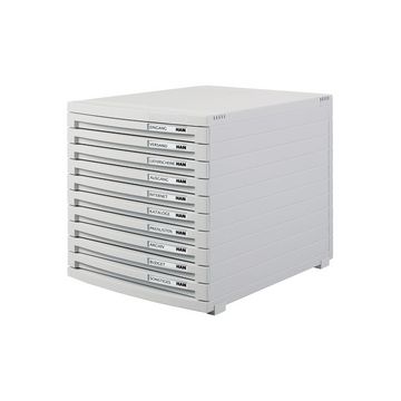 HAN Module de classement CONTUR, 10 tiroirs ouverts, gris