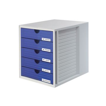HAN Module de classement SYSTEMBOX, 5 tiroirs, gris/bleu