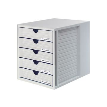 HAN Module de classement SYSTEMBOX, 5 tiroirs, gris clair