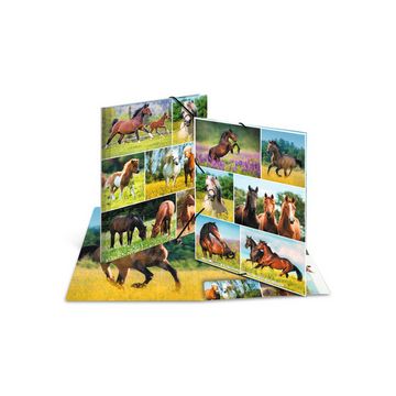 HERMA Chemise à élastiques "Chevaux dans le pré", carton, A3