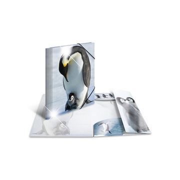 HERMA Chemise à élastiques "pingouins", PP Glossy, A3