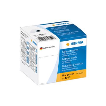 HERMA Etiquette d'adresse, 70 x 38 mm, en continu, blanc