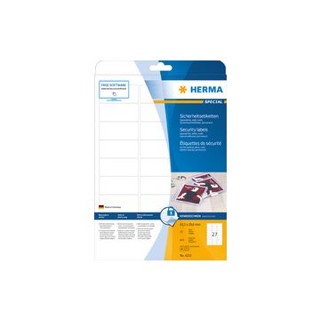 HERMA Etiquette de sécurité SPECIAL, 45,7 x 21,2 mm, blanc