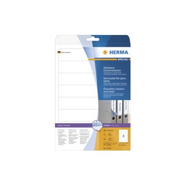 HERMA Etiquette dos de classeur SPECIAL, 192 x 61 mm, blanc
