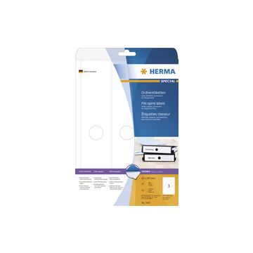 HERMA Etiquette dos de classeur SPECIAL, 63 x 297 mm, blanc
