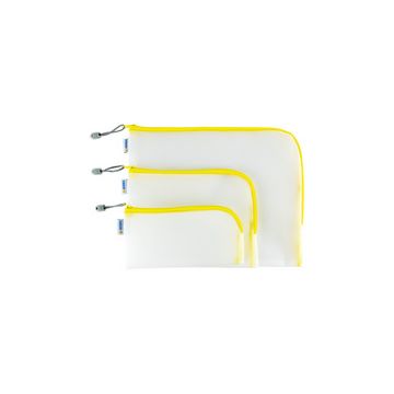 HERMA Pochette à fermeture à zip "Mesh Bags", A4, jaune
