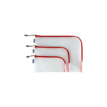HERMA Pochette à fermeture à zip "Mesh Bags", rouge