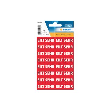 HERMA Textetiketten "EILT SEHR", 12 x 40 mm, rot / weiß