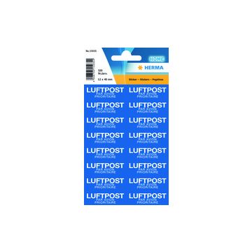 HERMA Textetiketten "MIT LUFTPOST", 12 x 40 mm, blau / weiß