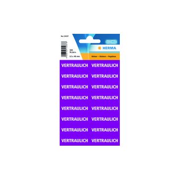 HERMA Textetiketten "VERTRAULICH", 12 x 40 mm, lila / weiß