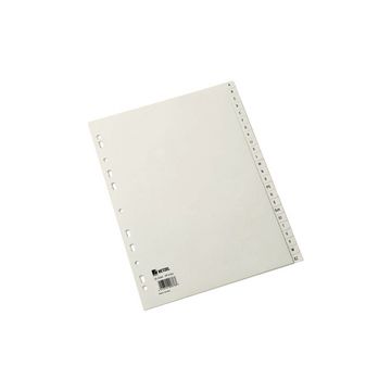 HETZEL Intercalaires en plastique, A-Z, A4, PP, gris, 20