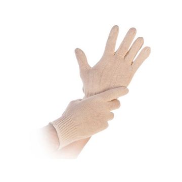 HYGONORM Gant en coton Cuff Light, M, blanc x12