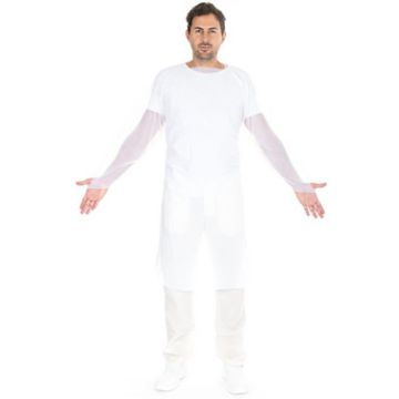 HYGOSTAR Blouse d'examen CPE avec trou pour le pouce, blanc x25