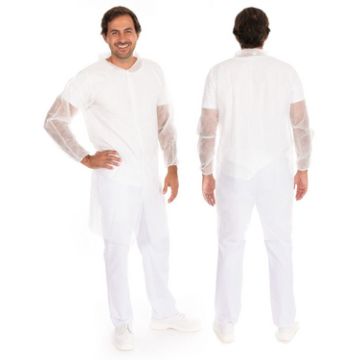 HYGOSTAR Blouse visiteur ECO HYGOBASE, blanc, XXL x10