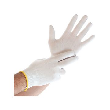 HYGOSTAR Gant de travail Ultra Flex, en nylon, M, blanc x12 HYGOSTAR Gant de travail Ultra Flex, en nylon, M, blanc x12