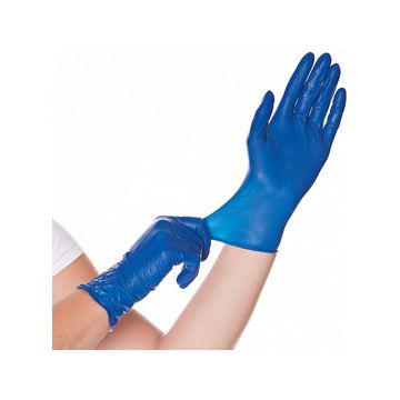 HYGOSTAR Gant en latex Soft Blue, S, sans poudre, bleu