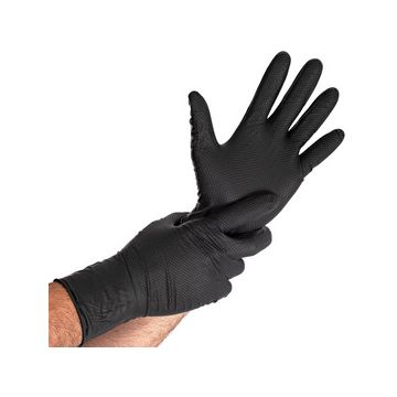 HYGOSTAR Gant en nitrile "POWER GRIP LONG", S, noir
