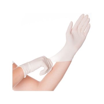 HYGOSTAR Gant latex SKIN, L, poudré, blanc