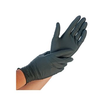 HYGOSTAR Gant nitrile EXTRA SAFE, L, sans poudre, noir