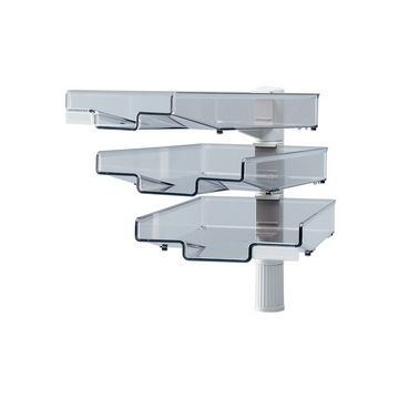 Hansa Colonne pivotante avec 3 bacs à courrier, gris clair