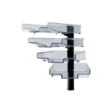 Hansa Colonne pivotante avec 4 bacs à courrier, noir