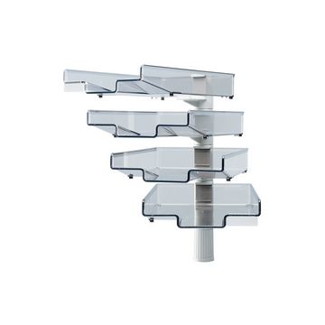 Hansa Colonne pivotante avec 4 bacs courrier, gris clair
