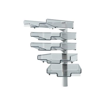 Hansa Colonne pivotante avec 5 bacs courrier, gris clair