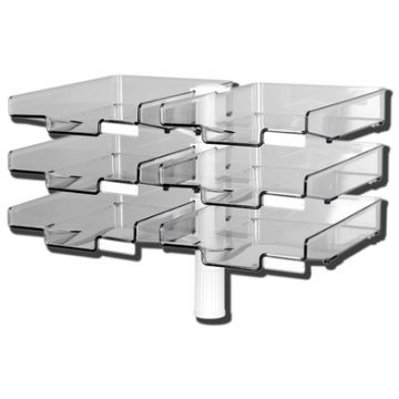 Hansa Colonne pivotante avec 6 bacs à courrier, gris clair