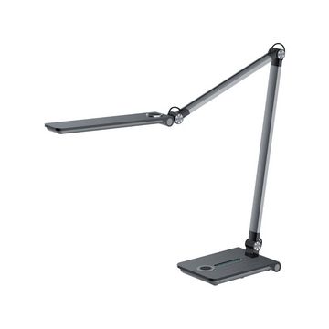 Hansa Lampe de bureau à LED "Wave", socle, gris métallique