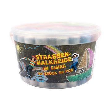 JAMASIA Craie de trottoir, seau en plastique de 50