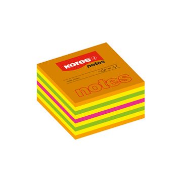Kores Bloc-note cube, 50 x 50 mm, couleurs fluo, 4 couleurs