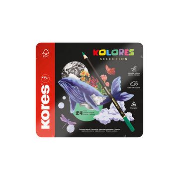 Kores Crayon de couleur "KOLORES SELECTION", étui de 24