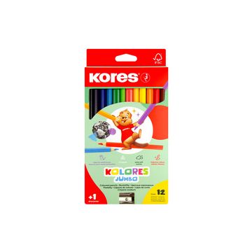 Kores Crayon de couleur "Kolores JUMBO", étui carton de 12