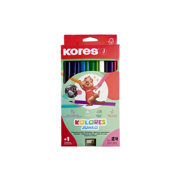 Kores Crayon de couleur "Kolores JUMBO", étui carton de 24
