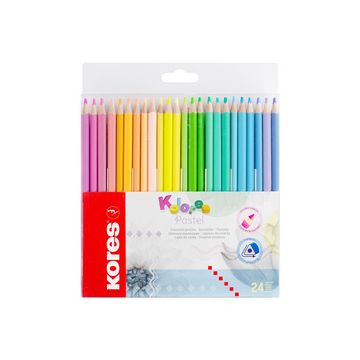 Kores Crayon de couleur "Kolores Pastel", étui carton de 24